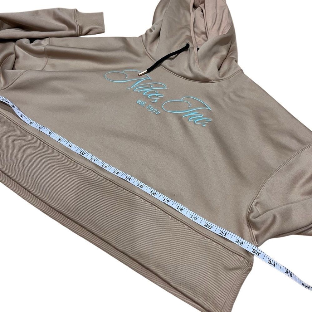 Nike cropped fleece hoodie Oversized beige Size Small - Picture 13 of 16